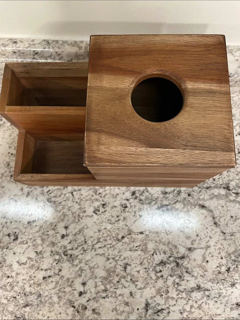 Wood Bathroom Towel and Tissue Holder Organizer - Brown
